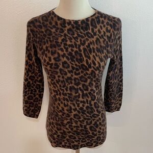 Talbots 100% Cashmere Cheetah Print Sweater